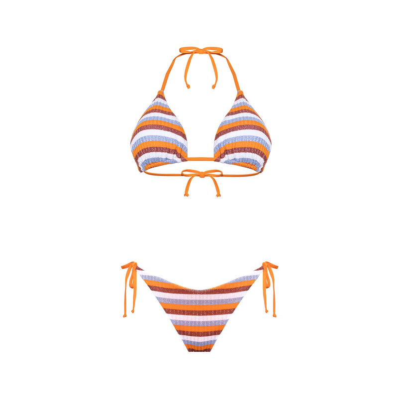 Bikini Triangolo + Slip Brasiliano Lurex Multicolour - Le Blu