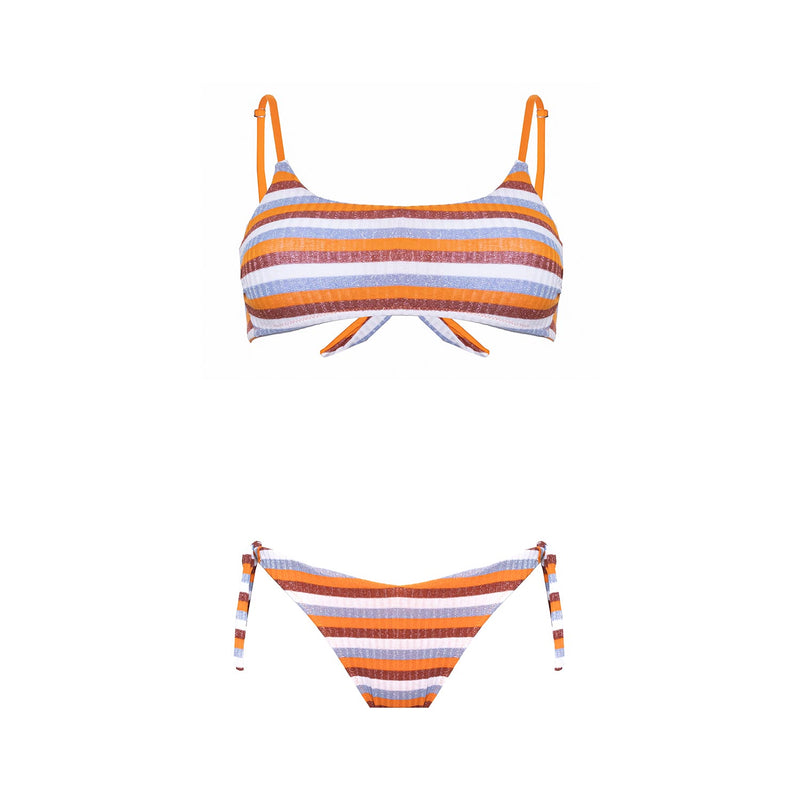 Bikini Bralette + Slip Fiocchi Lurex Multicolour - Le Blu