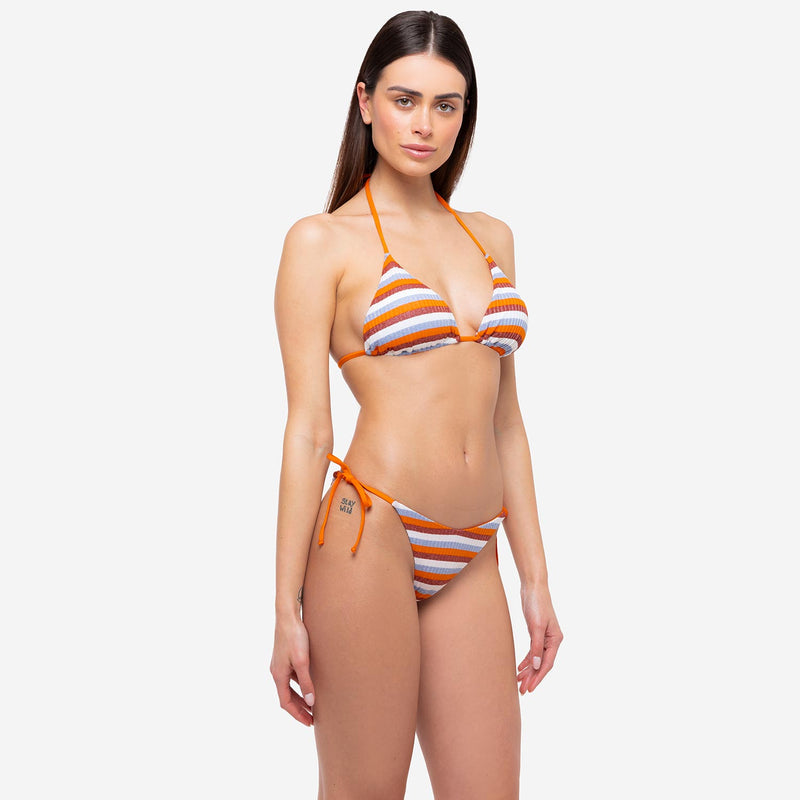Bikini Triangolo + Slip Brasiliano Lurex Multicolour - Le Blu