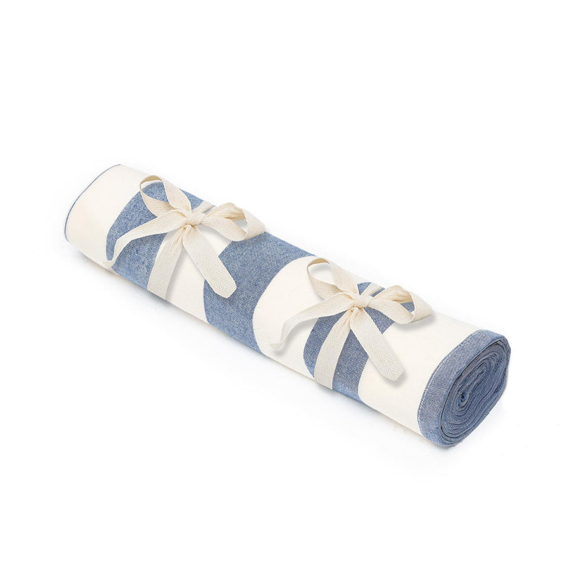 Telo Mare Bamboo a Righe Bianco/Blu - Le Blu