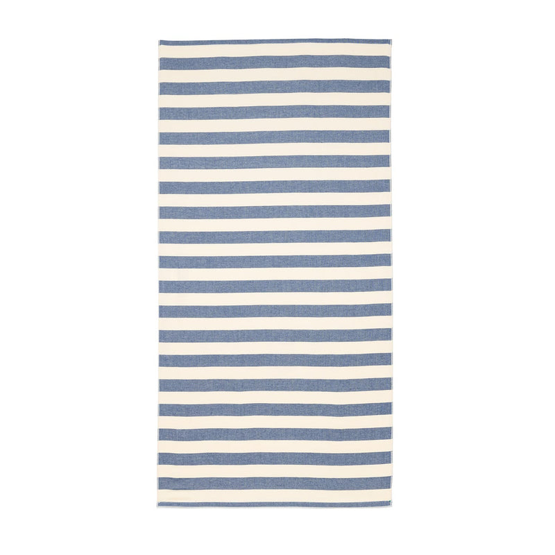 Telo Mare Bamboo a Righe Bianco/Blu - Le Blu
