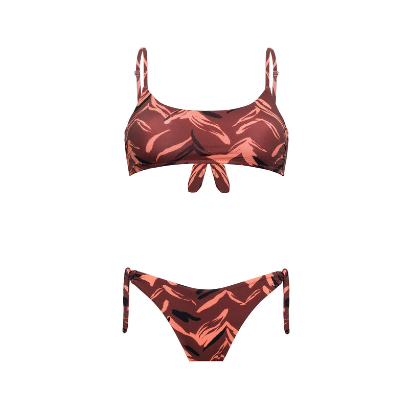 Bikini Bralette + Slip Fiocchi Mocha Animalier - Le Blu