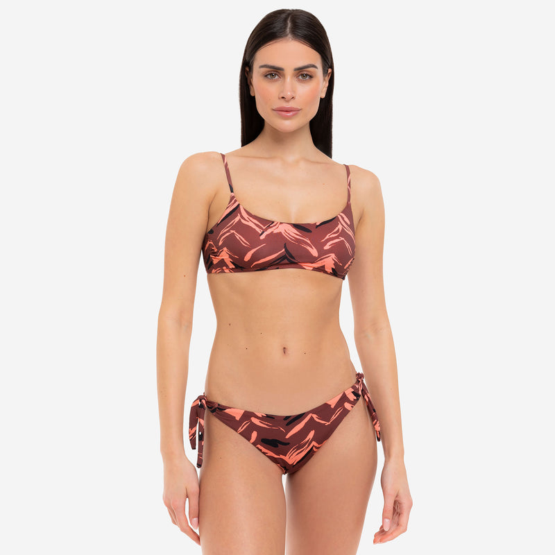 Bikini Bralette + Slip Fiocchi Mocha Animalier - Le Blu