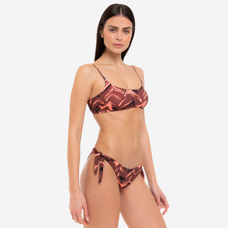 Bikini Bralette + Slip Fiocchi Mocha Animalier - Le Blu