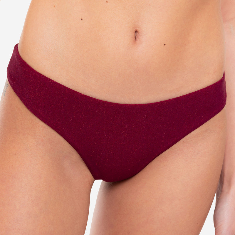 Women's Bikini Top Bralette + Brazilian Brief Burgundy - Le Blu