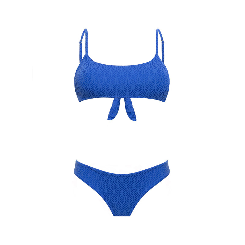 Women's Bikini Top Bralette + Shiny Pacific Brazilian Brief - Le Blu