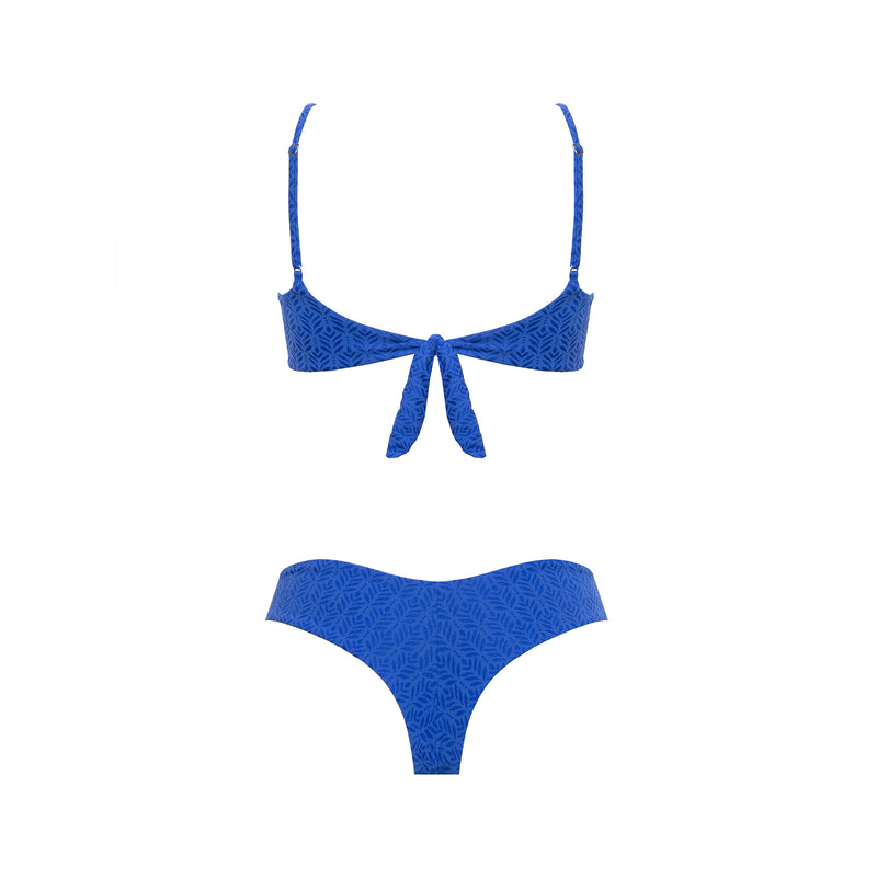 Women's Bikini Top Bralette + Shiny Pacific Brazilian Brief - Le Blu
