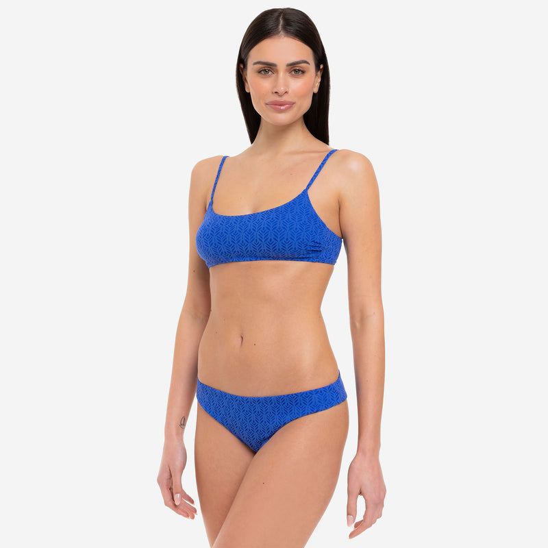 Women's Bikini Top Bralette + Shiny Pacific Brazilian Brief - Le Blu