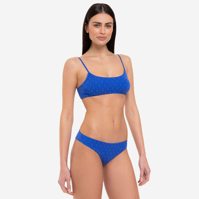 Women's Bikini Top Bralette + Shiny Pacific Brazilian Brief - Le Blu