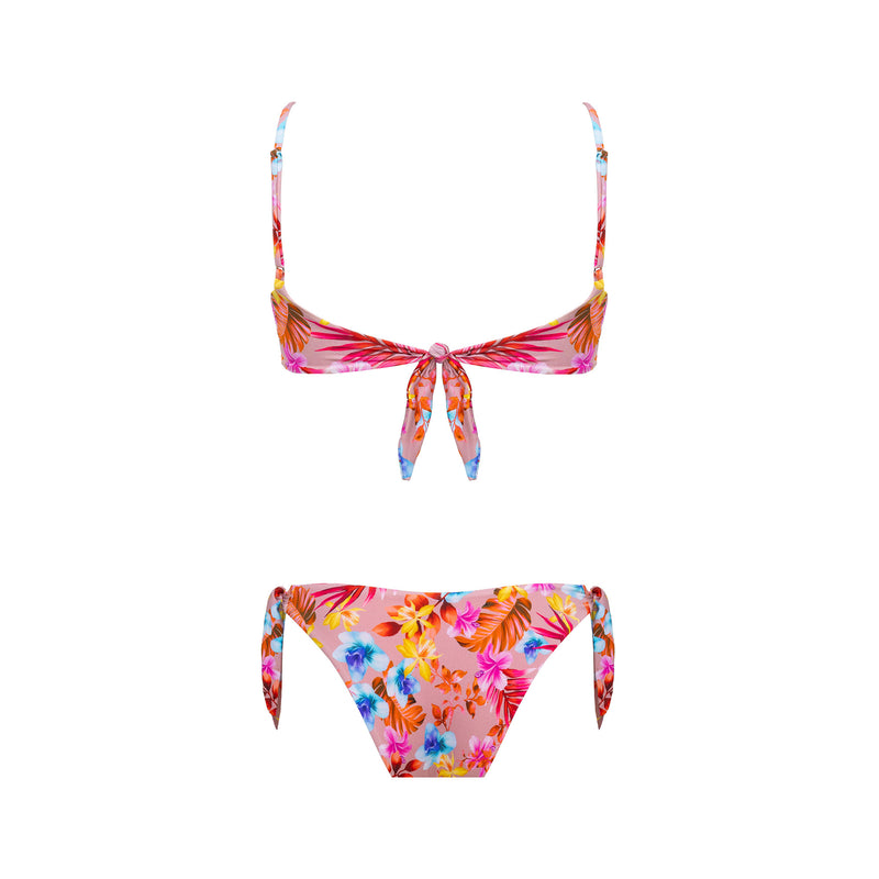 Bikini Donna Top Bralette + Slip Fiocchi Tropical Flowers - Le Blu