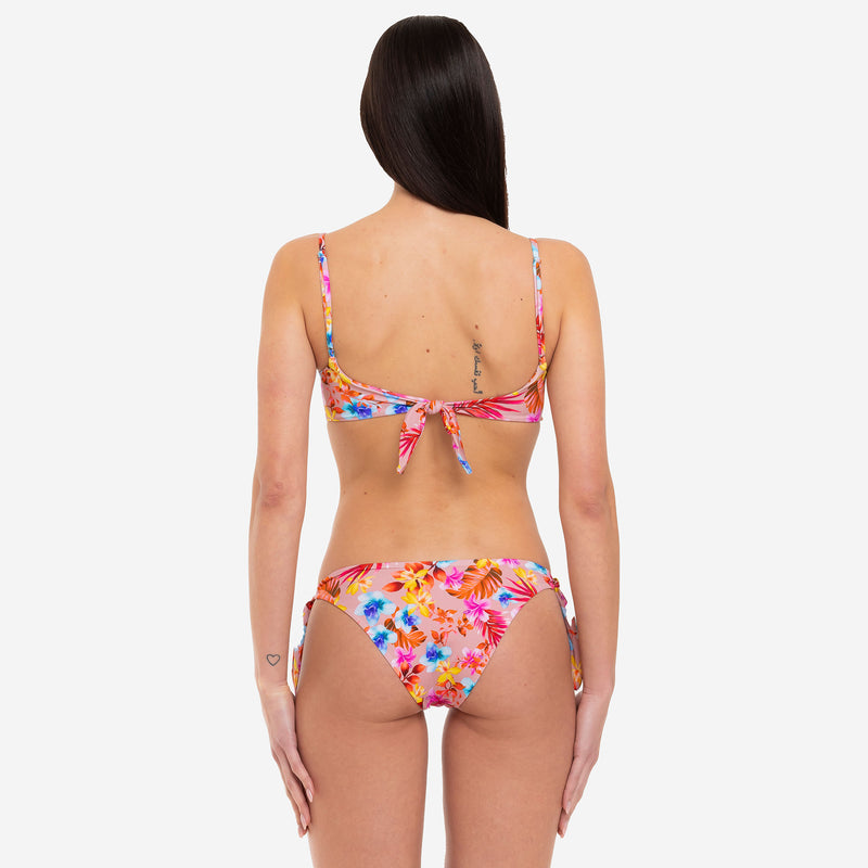 Bikini Donna Top Bralette + Slip Fiocchi Tropical Flowers - Le Blu