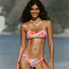 Bikini Donna Top Bralette + Slip Fiocchi Tropical Flowers - Le Blu