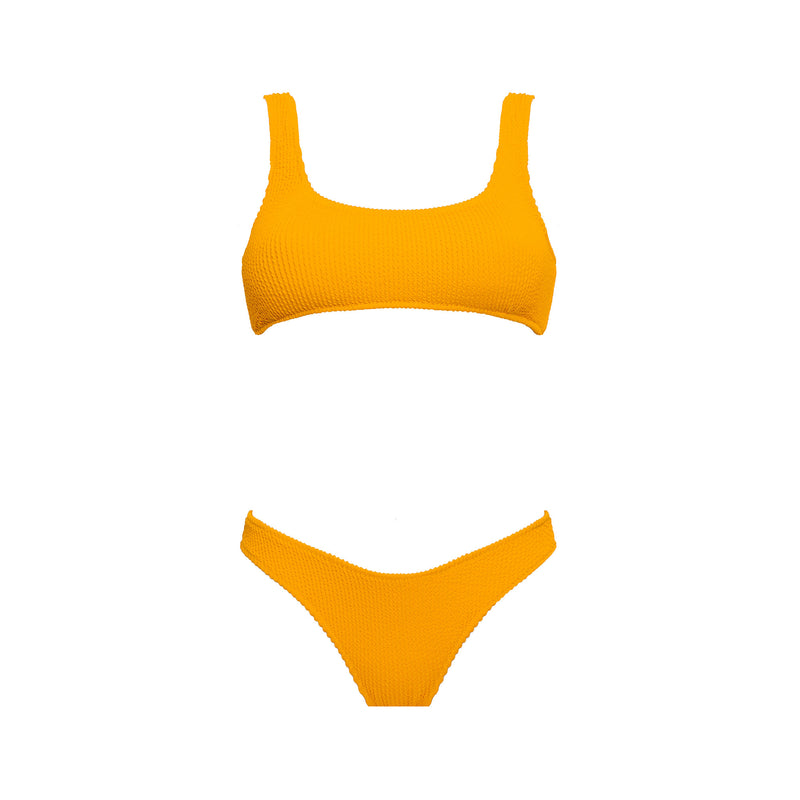 Bikini Donna Canotta Surf + Slip a “V” Mango Seersucker - Le Blu