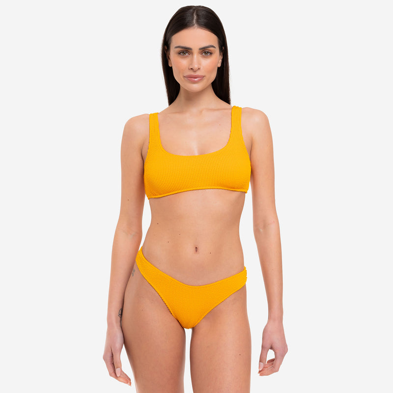 Bikini Donna Canotta Surf + Slip a “V” Mango Seersucker - Le Blu