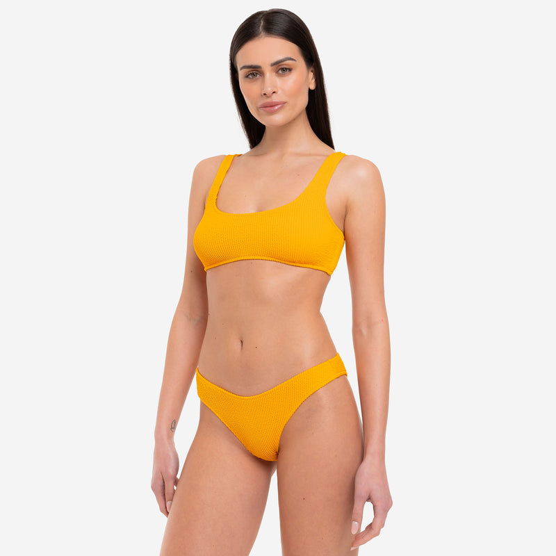 Bikini Donna Canotta Surf + Slip a “V” Mango Seersucker - Le Blu