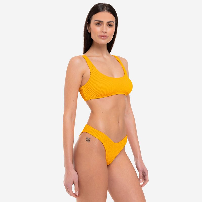 Bikini Donna Canotta Surf + Slip a “V” Mango Seersucker - Le Blu