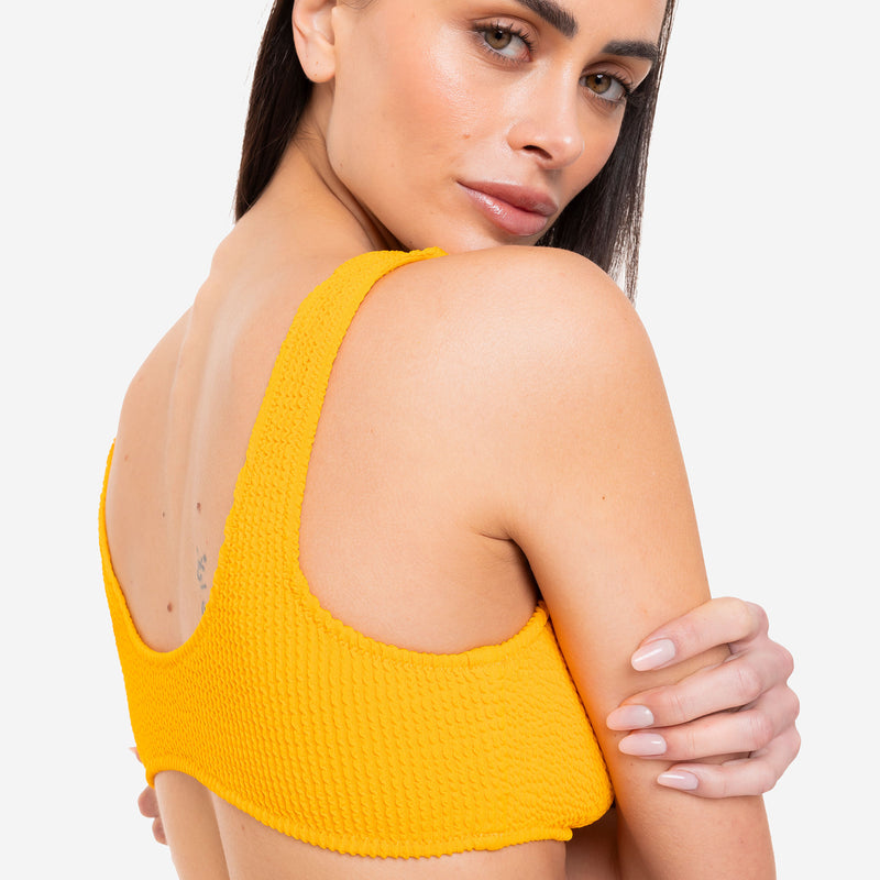 Bikini Donna Canotta Surf + Slip a “V” Mango Seersucker - Le Blu