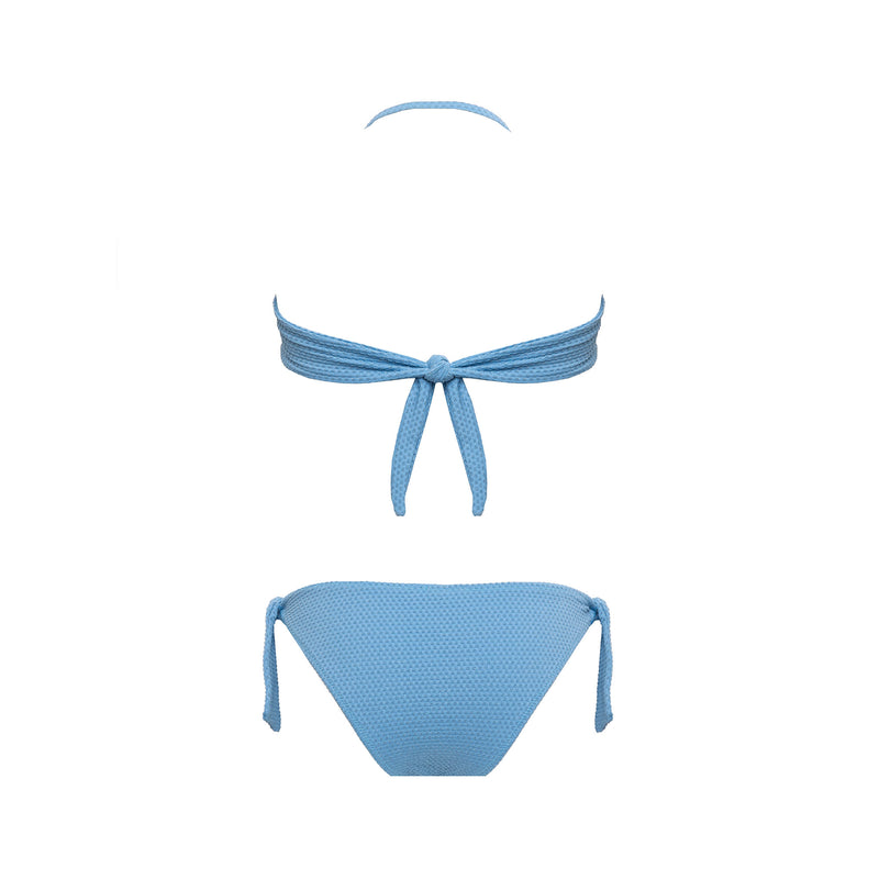 Bikini Donna Top Fascia + Slip Fiocchi Lurex Dots - Le Blu