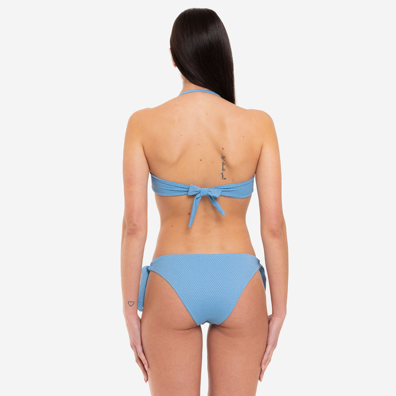 Bikini Donna Top Fascia + Slip Fiocchi Lurex Dots - Le Blu