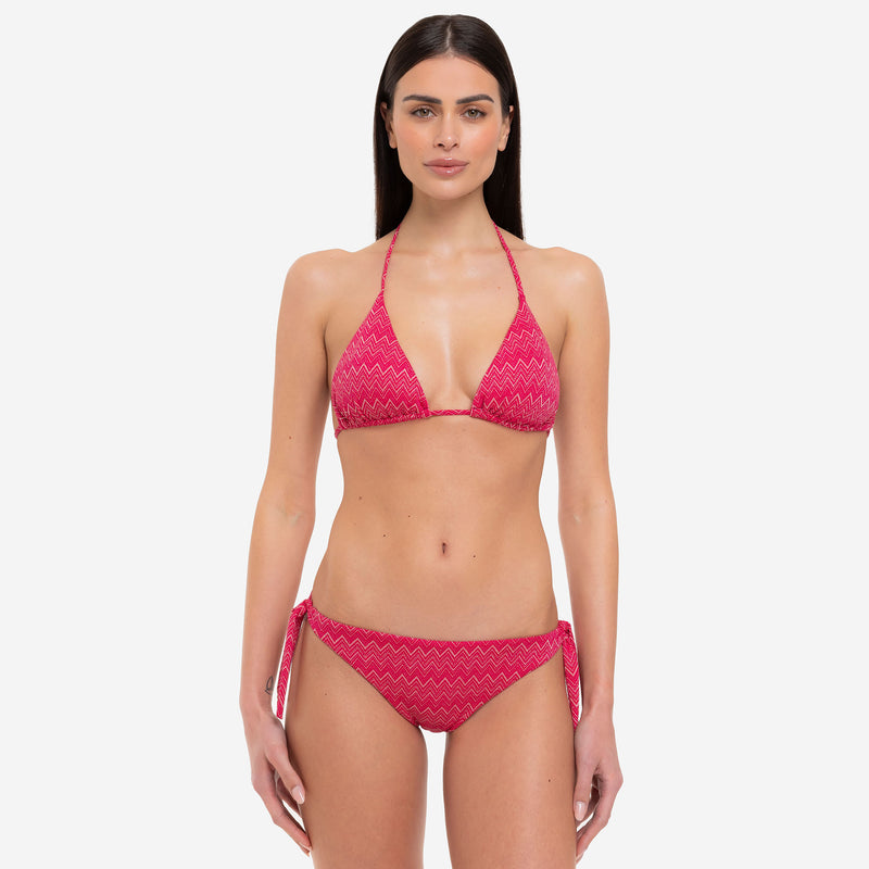 Bikini Donna Top Triangolo + Slip Fiocchi Wave - Le Blu