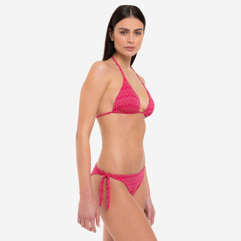 Bikini Donna Top Triangolo + Slip Fiocchi Wave - Le Blu