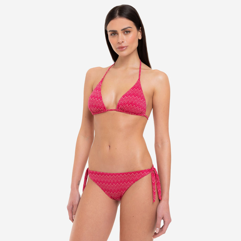 Bikini Donna Top Triangolo + Slip Fiocchi Wave - Le Blu