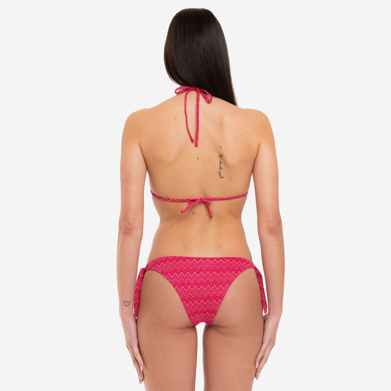 Bikini Donna Top Triangolo + Slip Fiocchi Wave - Le Blu