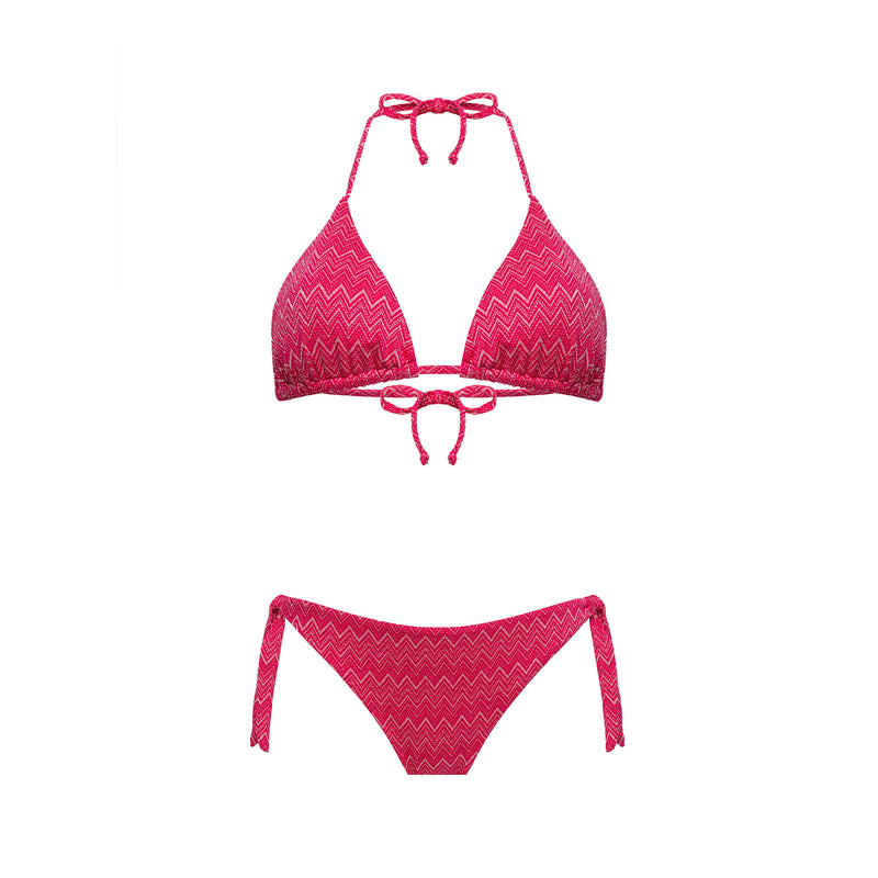 Bikini Donna Top Triangolo + Slip Fiocchi Wave - Le Blu