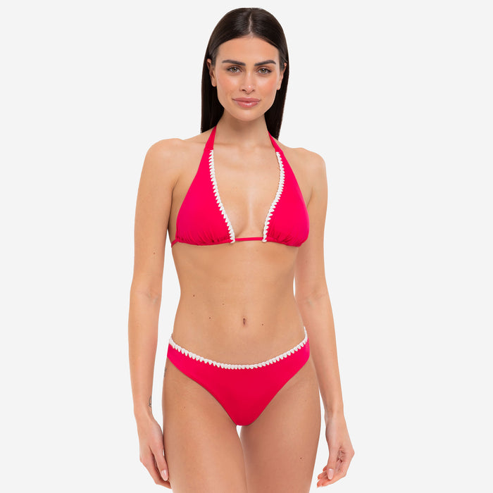 Bikini Triangolo Lungo + Slip a "V" Bloom - Le Blu
