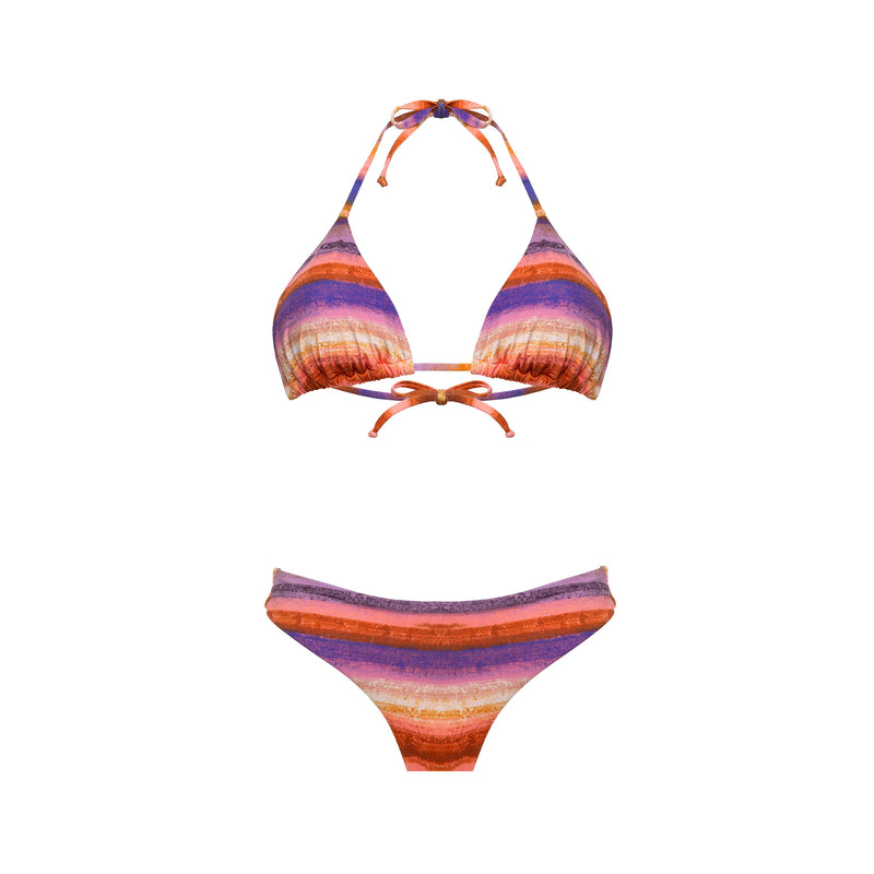 Bikini Triangolo + Slip Brasiliano Sunrise - Le Blu