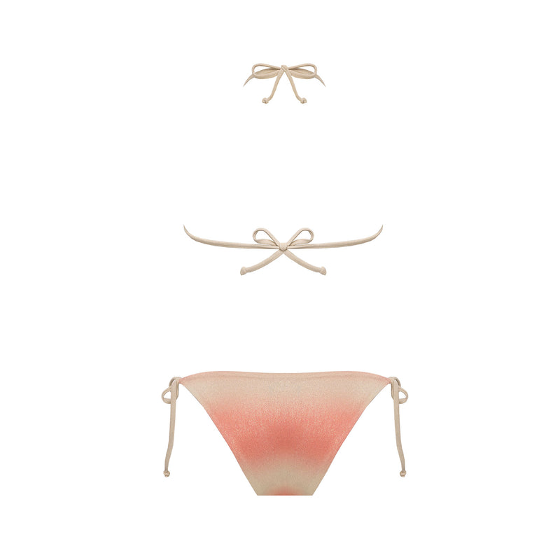 Bikini Triangolo + Slip con Lacci Champagne Gold - Le Blu
