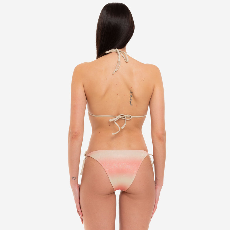 Bikini Triangolo + Slip con Lacci Champagne Gold - Le Blu