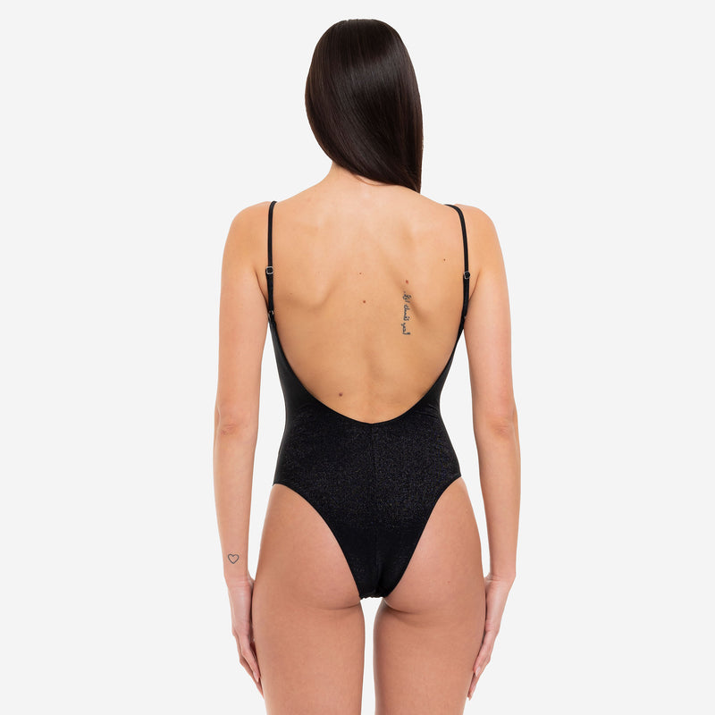 Olimpionico Shiny Black One-Piece Bikini - Le Blu