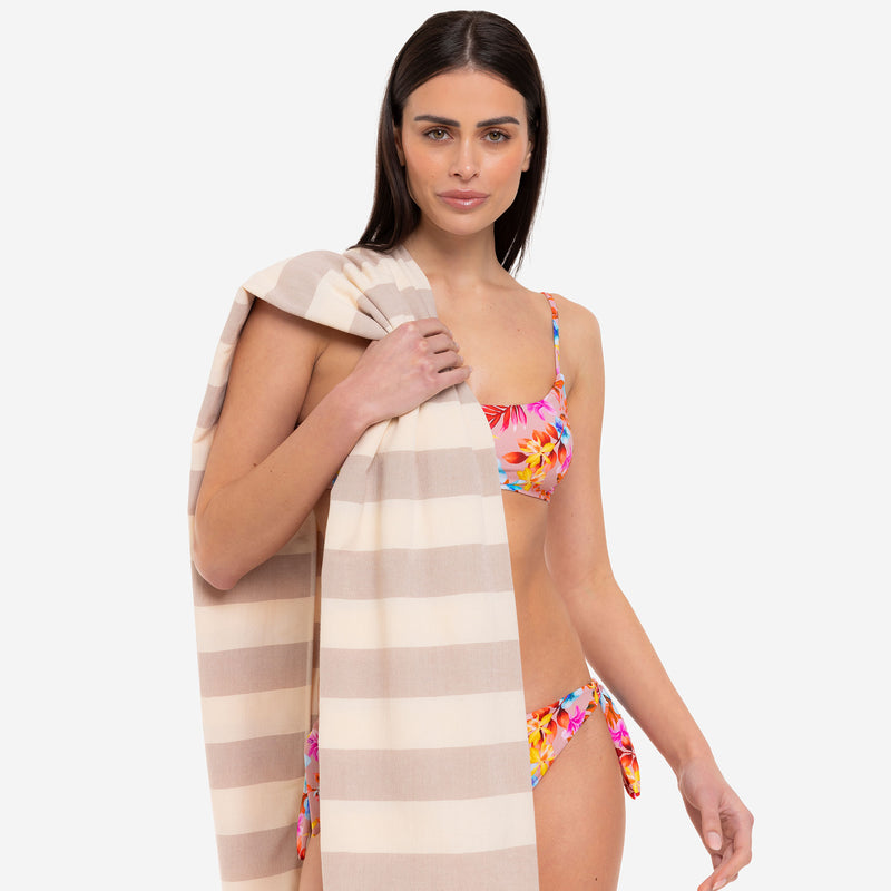 Telo Mare Bamboo Tortora/Avorio - Le Blu