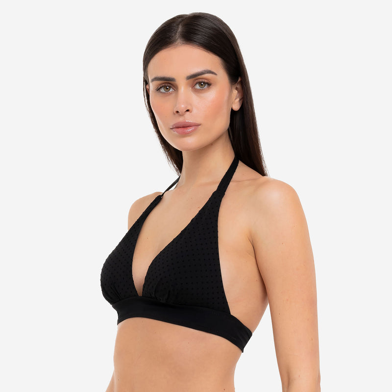 Women's Top Vela Bikini Black Dots - Le Blu