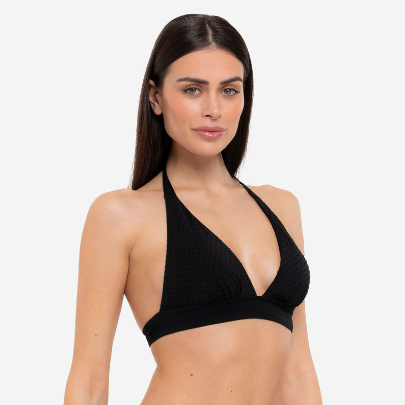 Women's Top Vela Bikini Black Dots - Le Blu