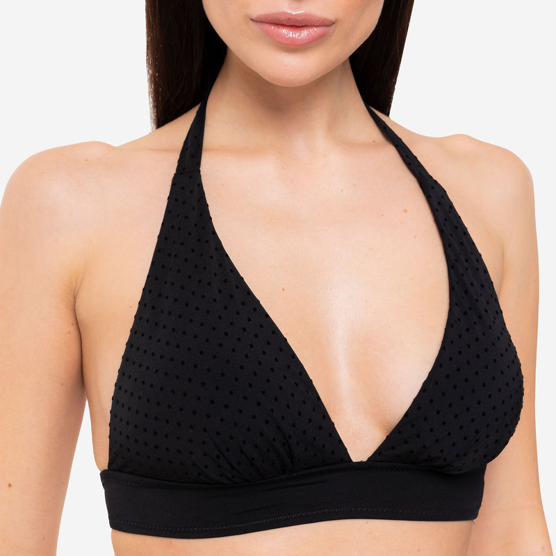 Women's Top Vela Bikini Black Dots - Le Blu