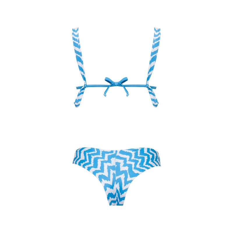 Bikini Triangolo Lungo + Slip Brasiliano Long Waves - Le Blu