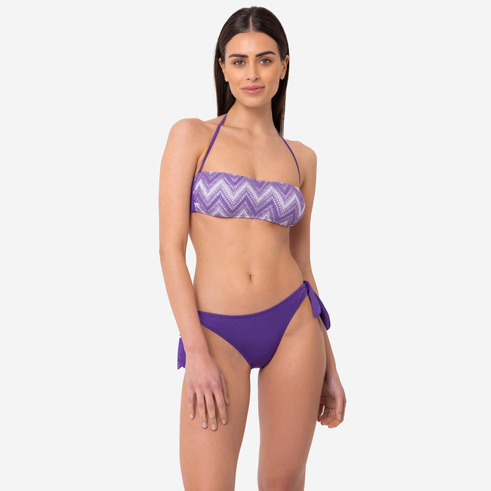 Bikini Fascia + Slip Fiocchi Violet - Le Blu