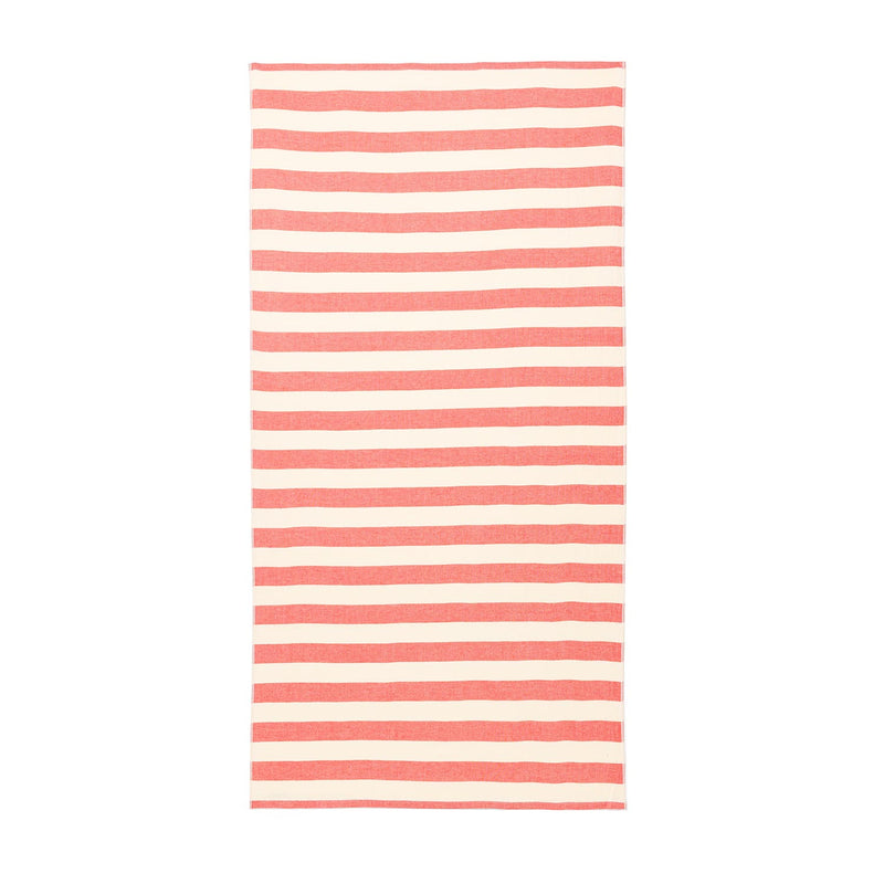 Telo Mare Bamboo a Righe Bianco/Rosso - Le Blu