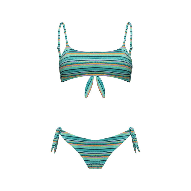 Bikini Bralette + Slip Fiocchi Stripes - Le Blu - Le Blu