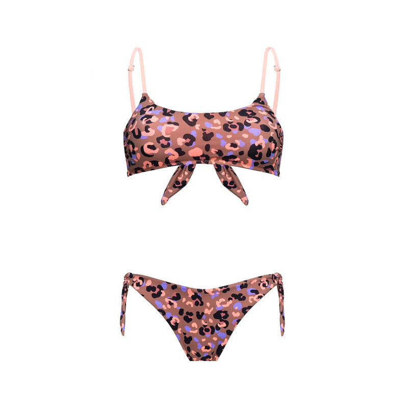 Bralette Bikini + Animalier Bows Briefs - Le Blu