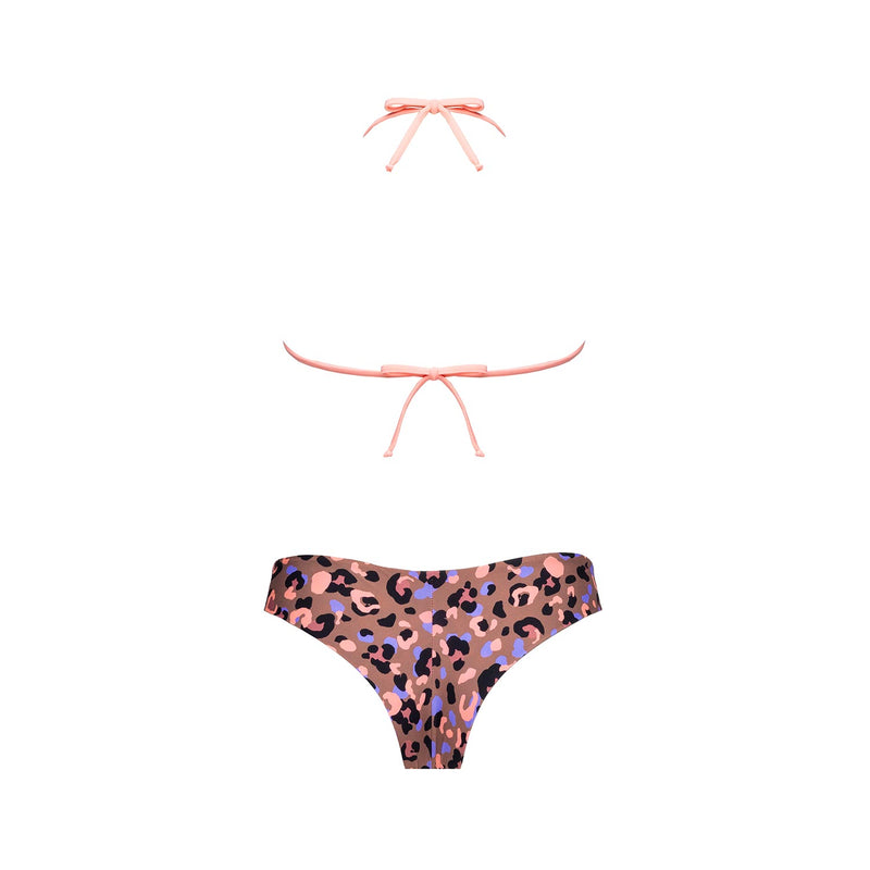 Bikini Triangolo + Slip Brasiliano Animalier - Le Blu