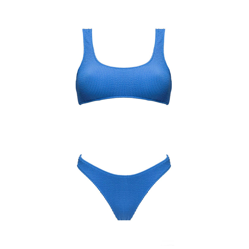 Bikini Canotta Surf + Slip a "V" Seersucker - Le Blu - Le Blu