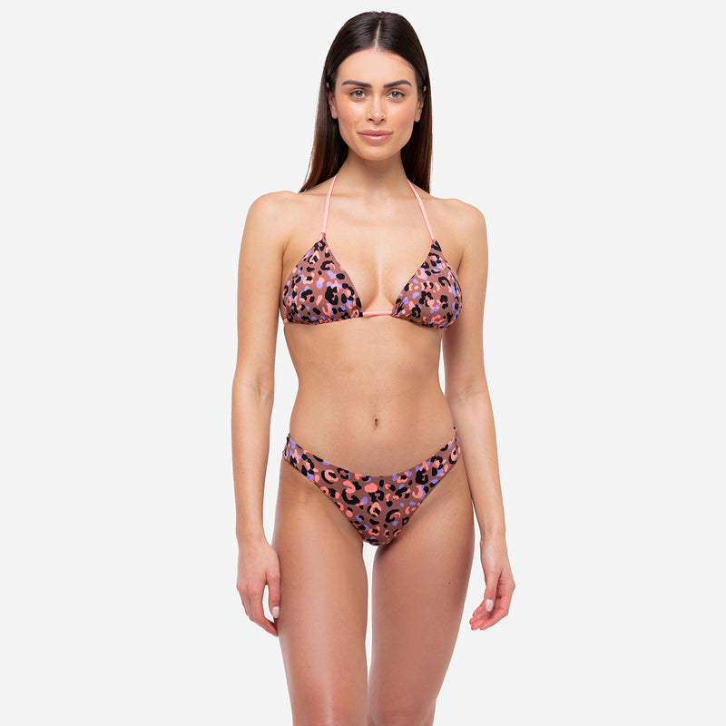 Bikini Triangolo + Slip Brasiliano Animalier - Le Blu