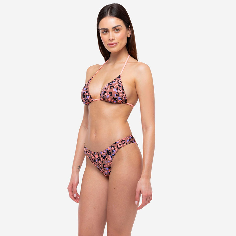 Bikini Triangolo + Slip Brasiliano Animalier - Le Blu