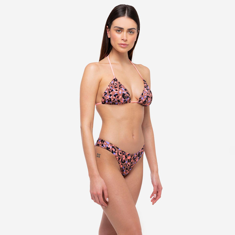 Bikini Triangolo + Slip Brasiliano Animalier - Le Blu