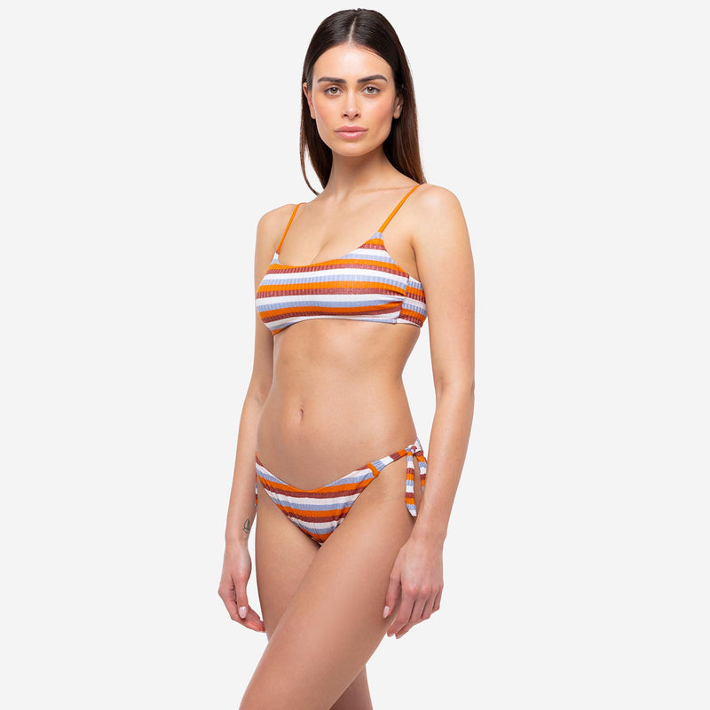 Bralette Bikini + Multicolour Lurex Bows Briefs - Le Blu