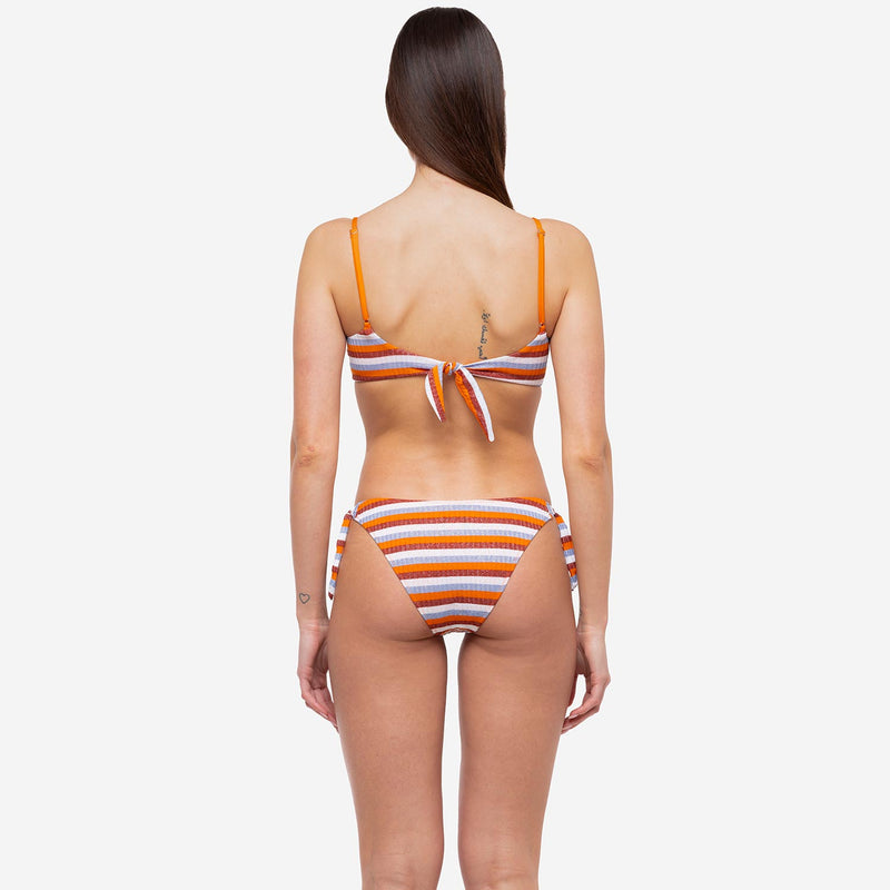 Bralette Bikini + Multicolour Lurex Bows Briefs - Le Blu
