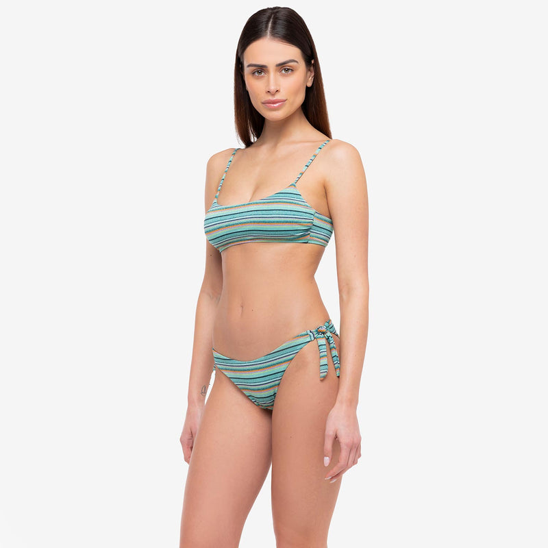 Bikini Bralette + Slip Fiocchi Stripes - Le Blu